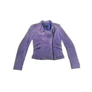 Danier purple leather suede jacket